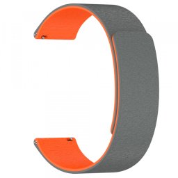 Curea Techsuit W074 pentru Samsung Galaxy Watch / Huawei Watch Series, 22mm, Gri Portocalie
