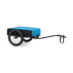 KLARFIT Companion, căruciour pentru bagaj, 40kg/50litri, remorcă pentru bicicletă, cărucior manual, negru (BCT1-CARGOBULL-BLU)