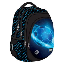 Ghiozdan Scolar St.Right BP06 - Cosmic Soccer, 4 Compartimente, Ergonomic, 42x31x22cm