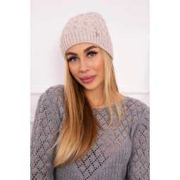 marka niezdefiniowana Cap with fleece Roma K224 light beige
