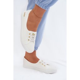 Teniși Lee Cooper alb-aurii pentru femei