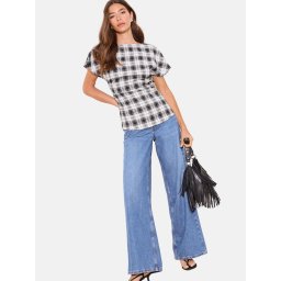 Lipsy Tricou gri / negru / alb