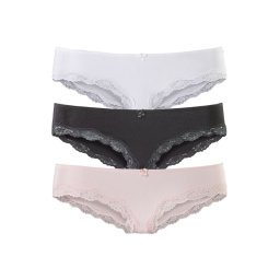 LASCANA Slip gri metalic / rosé / alb
