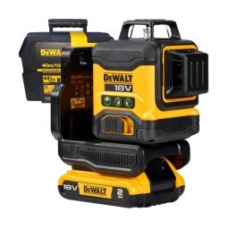 DeWalt - DCLE34031D1 - Nivela laser cu linii, 40 m, +/-0.3 mm/m, 3 linii laser, fascicul verde, proiectie 360 grade, suport perete, valiza plastic