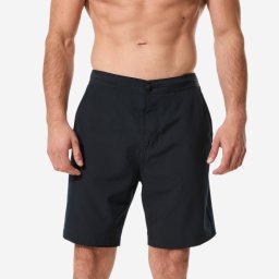 Șort baie Boardshort surf Quiksilver lung 19' talie semi-elastică Negru Bărbați