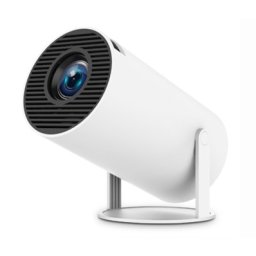Video Proiector Portabil cilindric HY300PRO, Flippy, Inteligent, Full HD 1080 x 1280, Wireless, Compatibil cu Android/iOS, 17 x 10 x 9 cm, Alb