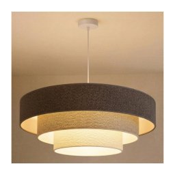 Brilagi - Lustră pe cablu LUNETA 3xE27/60W/230V, Ø 80 cm, gri/crem/alb