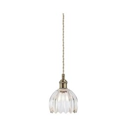 Markslöjd 109136 - Pendul pe cablu GOTA 1xE14/40W/230V Ø 13 cm alamă/sticlă transparentă
