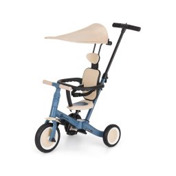 PETITE&MARS - Tricicletă 5 în 1 pentru copii TURBO PLUS, Albastru Ocean