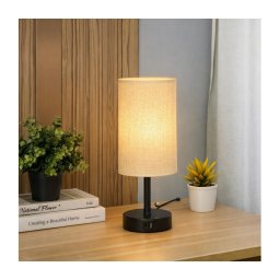 Lampă de masă Brilagi TABLON cu port USB, 1xE27/25W/230V, negru/bej