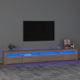 Comoda TV cu lumini LED, stejar sonoma, 270x35x40 cm GartenMobel Dekor