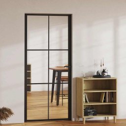 Usa de interior, negru, 93x201,5 cm, sticla ESG si aluminiu GartenMobel Dekor