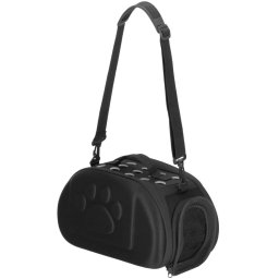 Geanta de transport pliabila pentru caine si pisica, 20x35x20 cm, neagra