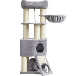 Ansamblu de joaca pentru pisici FEANDREA XXL, 141 cm, gri