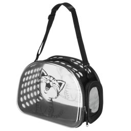 Geanta transport pentru pisici si caini mici, M, 42x26x32 cm, transparenta