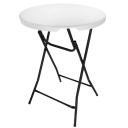 Masa de catering pliabila rotunda, alba, 80x110 cm, cu cadru metalic