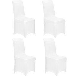 Set 4 huse elastice pentru scaune de evenimente, universale, albe