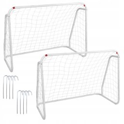 Set 2 porti de fotbal metalice 96x124 cm cu plasa si elemente de fixare