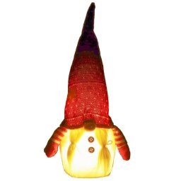 Figurina decorativa de Craciun, spiridus cu iluminare LED alb cald, 33 cm