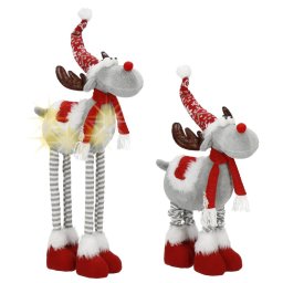 Figurina ren de Craciun cu LED si picioare reglabile, 64-85 cm