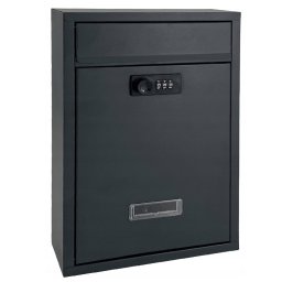 Cutie postala de exterior cu cifru, din otel zincat, 32x8x22 cm, antracit