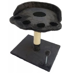Ansamblu de joaca pentru pisici cu culcus, stalp de zgariat si minge, 48 cm, gri inchis
