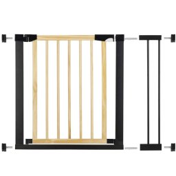 Poarta de siguranta pentru scari si usi, ajustabila, 89-96 cm, lemn si otel