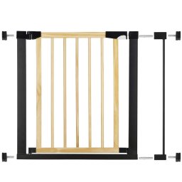 Poarta de siguranta pentru scari si usi, lemn si otel, 82-89 cm
