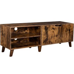 Comoda TV VASAGLE cu 2 usi, 2 rafturi deschise, 140 cm, maro rustic