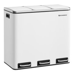 Cos de gunoi reciclare SONGMICS, 3 compartimente 54L, inox alb