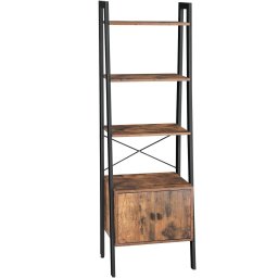 Biblioteca tip scara Vasagle cu dulap si 4 rafturi, stil industrial