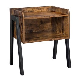 Noptiera VASAGLE cu raft deschis si cadru metalic, 42x35x52 cm, maro rustic