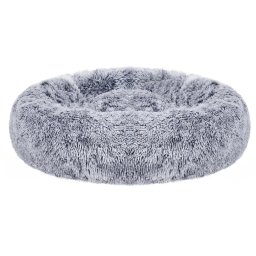 Pat pufos FEANDREA pentru caini si pisici, lavabil, 70 cm, gri