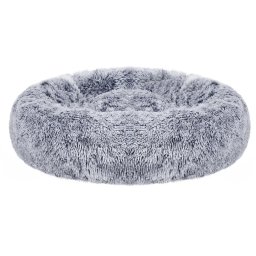 Pat pufos FEANDREA pentru caini si pisici, lavabil, 50 cm, gri