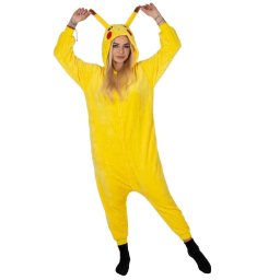 Pijama salopeta pentru adulti Pikachu, pufoasa si calduroasa, marimea S