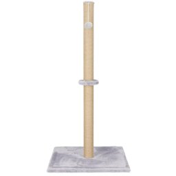 Ansamblu de joaca pentru pisici cu stalp de zgariat si jucarie, 103 cm, gri