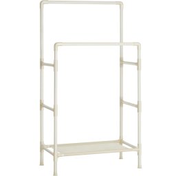 Raft de haine metalic SONGMICS cu 2 bare si raft, 70 kg, alb