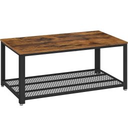 Masuta de cafea VASAGLE pentru living, stil industrial, 106 cm, maro rustic