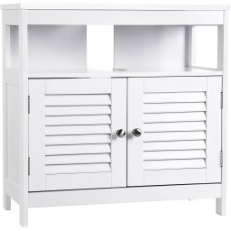 Dulap baie baza lavoar VASAGLE cu 2 usi, alb, 60x30x60 cm