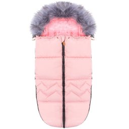 Sac de iarna pentru bebelusi, universal, cu gluga, 90x45 cm, roz pal