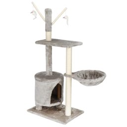 Ansamblu de joaca pentru pisici cu sisal, culcus si ascunzatoare, 108 cm, gri