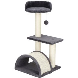 Ansamblu de joaca pentru pisici cu sisal, culcus si ascunzatoare, 67 cm, crem
