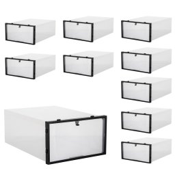Set 10 cutii de organizare pentru pantofi, transparente, 34x23x13,5 cm