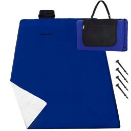 Patura pentru picnic si plaja cu folie izolatoare, 150x200 cm, albastru cobalt