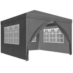 Cort pavilion de gradina 3x3 m cu 4 pereti, impermeabil si protectie UV, gri