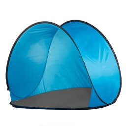 Cort de plaja pop-up Sersimo cu protectie UV, 150x90x90 cm, albastru-gri