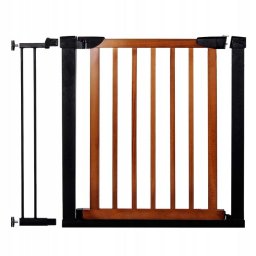 Poarta de siguranta pentru scari si usi, 90-96 cm, otel si lemn