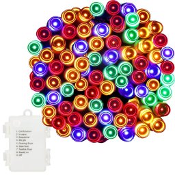 Instalatie lumini exterior pentru gradina, 100 LED multicolor, 10,5 m, IP44