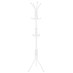 Cuier metalic tip pom Sersimo, 12 agatatoare, 177 cm, alb