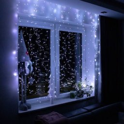 Perdea luminoasa 300 LED 3x3 m pentru interior/exterior, alb rece